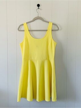 Divided Bright Yellow Scoop Neck Skater Dress